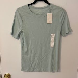 Mint fitted short sleeve top